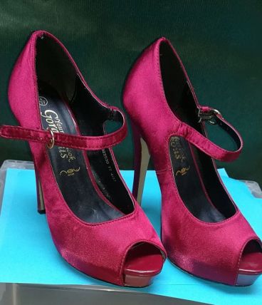 861* NEW Look sexy pumps peep toe bordeaux (37)