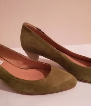 82A* ZINDA magnifiques escarpins verts cuir (37)