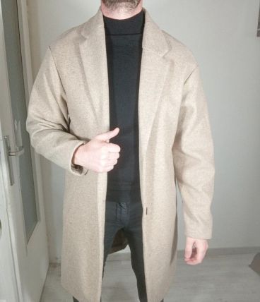 Superbe manteau long beige homme pull and bear taille L