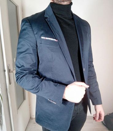 Élégante veste costume marine homme 97% cotton