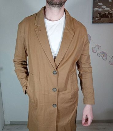 Très élégant pardessus long beige/marron zara taille M