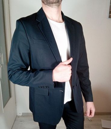 Superbe costume marine très foncé proche noir taille 52 vest