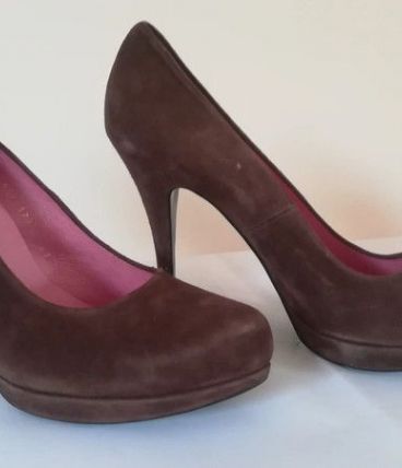 761A* Buffalo London - sexy escarpins bruns cuir (41)