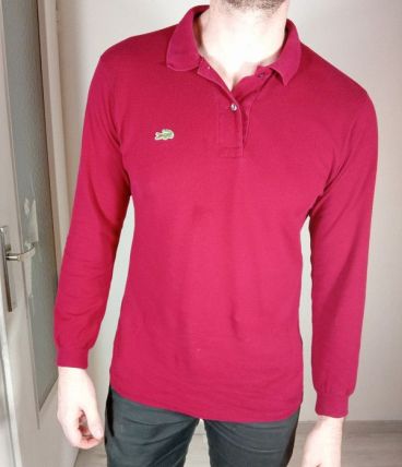 Superbe polo lacoste bordeaux taille 3 , petit M/grand S