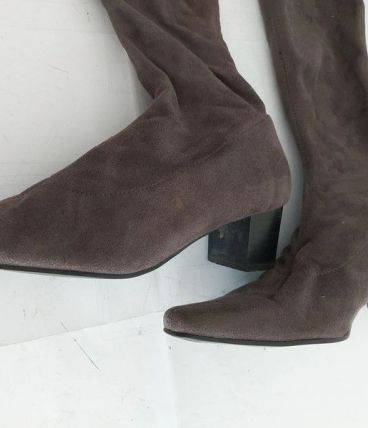 223C* EXIT superbes bottes taupe stretch (37)