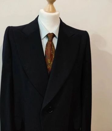 Super manteau croisé bleu marine en laine