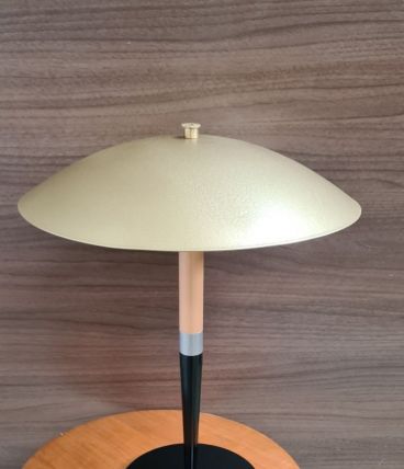 elegante lampe champignon  1980( dit  paquebot)fer,  peintur