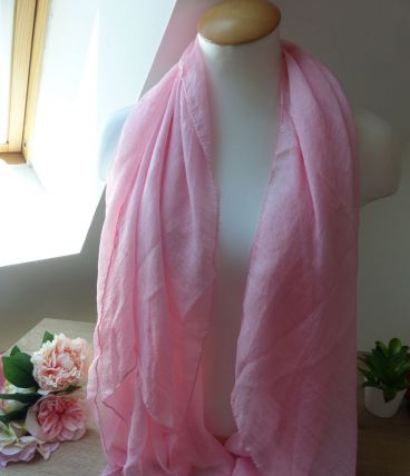 Grand Foulard ou Etole Rose