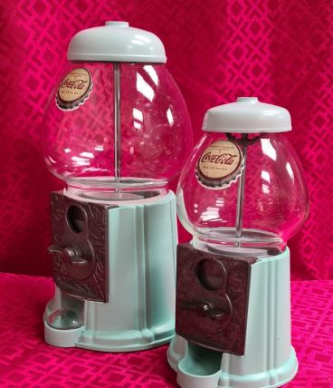 duo  de  Distributeur de bonbon, chewing gum, cacahuète verr