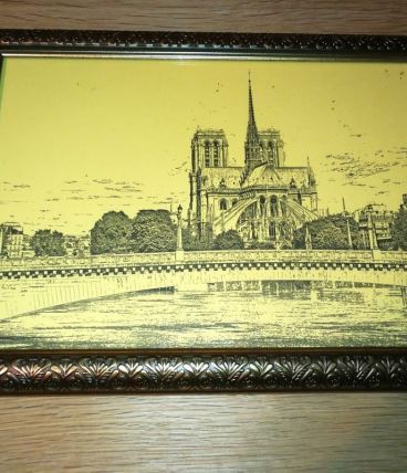 Lithographie vintage Notre dame de Paris / 25 x 34 cm