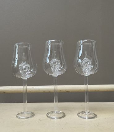 3 verres à pied cristal fait main