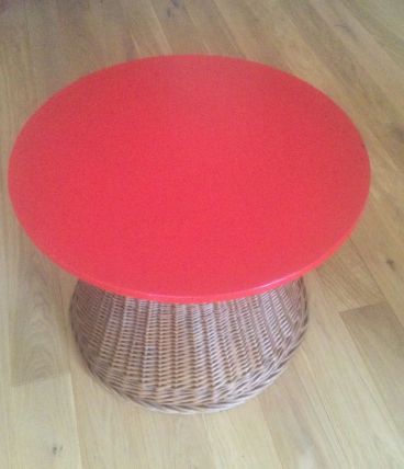 Table basse pied rotin