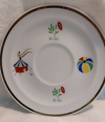 assiette dessous de tasse jeux de cirque Georges Boyer Limog
