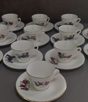 Sevice à café 12 pièces décor véhicules collection