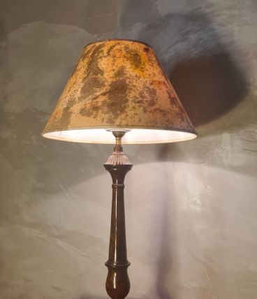 lampe acier peint ecaille de tortue 1930 abat jour  parchemi