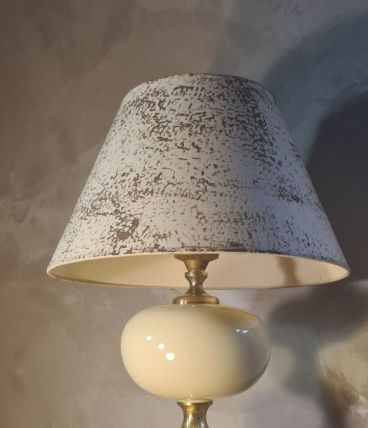 lampe de salon de la maison dauphin 1970 a 80 creme abat jou