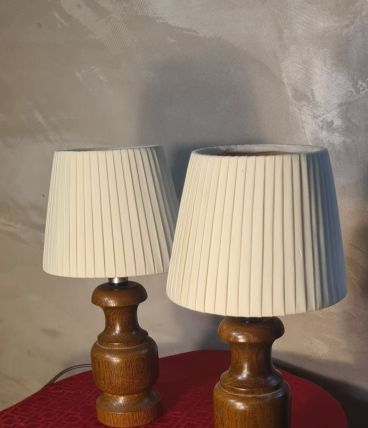 Paire de lampes de chevet de style scandinave en bois 31x16 