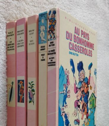Lot 5 Anciens Livres Bibliothèque Rose - Tendance Déco