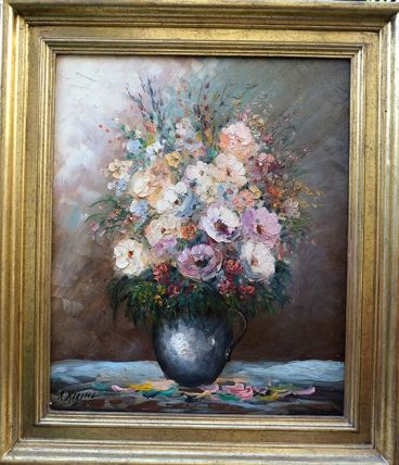 TABLEAU nature morte au bouquet de fleurs de Robert Mogisse