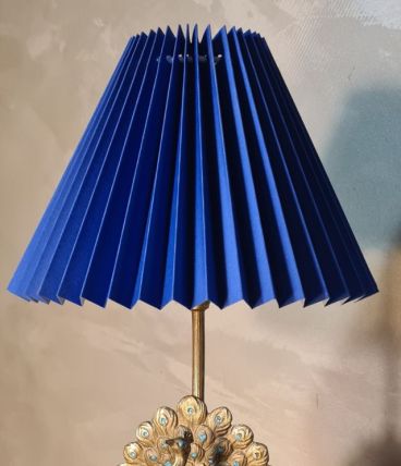 lampe paon acier et laiton style art nouveau,40x22 