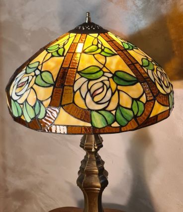 lampe laiton grand format1970 ,6kg elec restauré ,67x47 abat