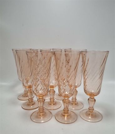  Ensemble de 9 flûtes vintage Rosaline 