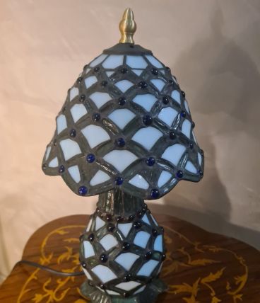 lampe  verre vitrail ,soudure plomb fait main,style tifany 2