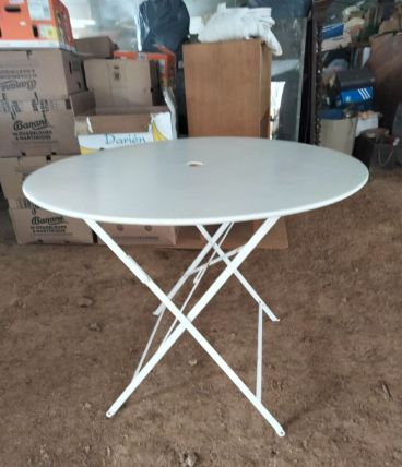 Table de jardin métallique pliante