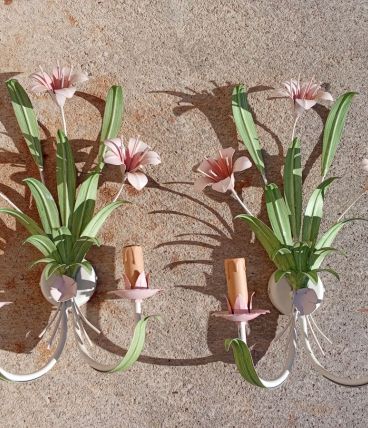 Paire d'appliques a décor végétal
