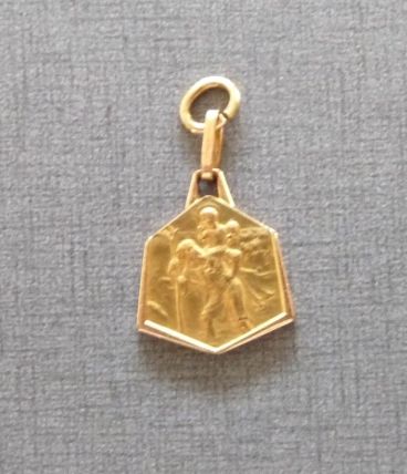 Vintage années 60 - Médaille ancienne Saint Christophe