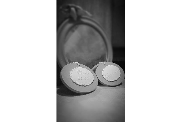 Miroir et plaques de portes campagne chic