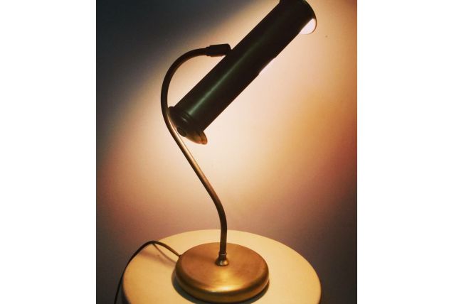 Lampe de Bureau Chrome Doré. Année 50