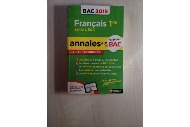 annal de bac de français 1ere