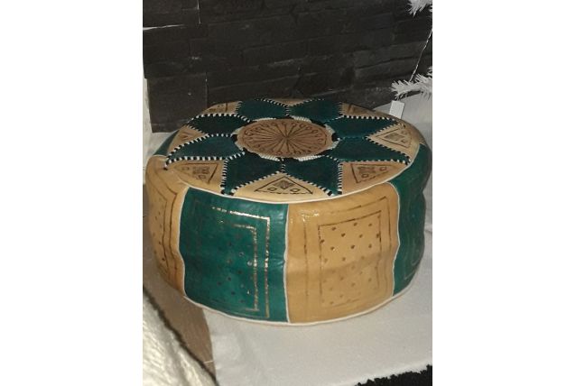 Pouf marocain en cuir