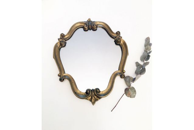 Miroir doré ancien 50's