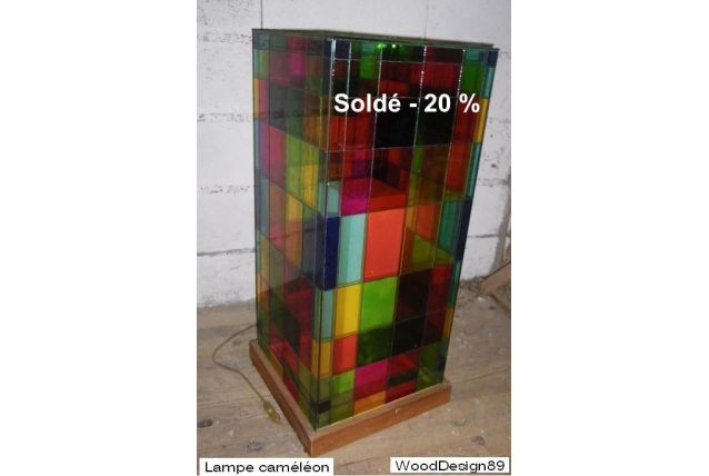 Grande lampe vitrail d'ambiance DIY "Caméléon"