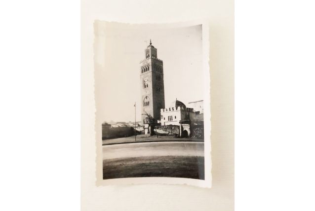 Photo vintage la Koutoubia Marrakech Maroc années 30