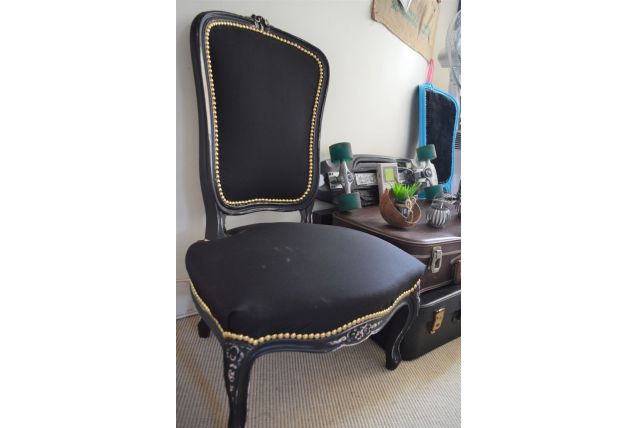 Fauteuil Louis Philippe black &amp; gold