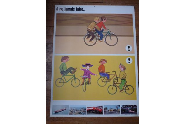 affiche pédagogique sécurité routiére des années 60