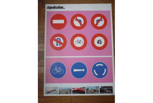 affiche pédagogique sécurité routiére des années 60