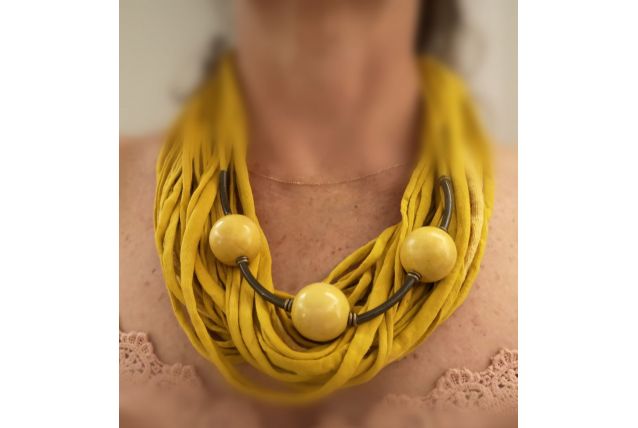 Collier coton lanières 