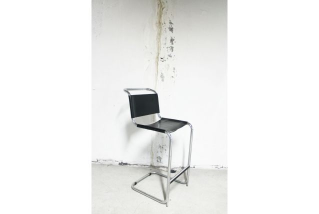 RARE - Chaise de bar haute 1970 attribuée à Marcel Breuer