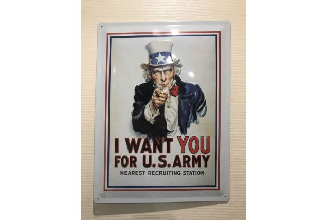 Affiche en métal "I Want You For U.S. Army" (40 cm x 30 cm)