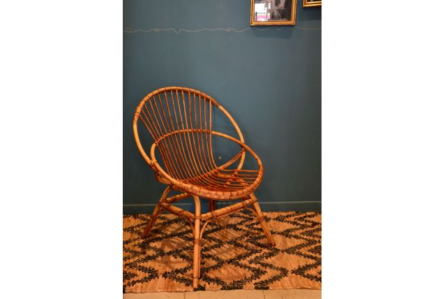 Fauteuil rotin année 50