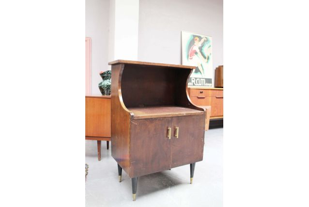 Meuble rangement pieds compas foncé  