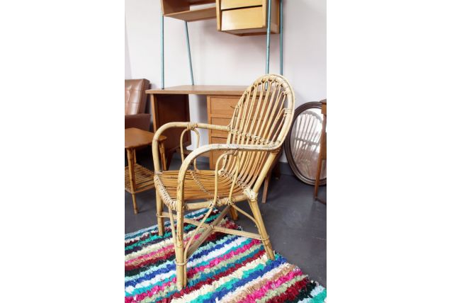Fauteuil rotin vintage