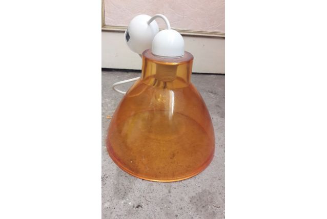 Suspension en verre orange, style année 70