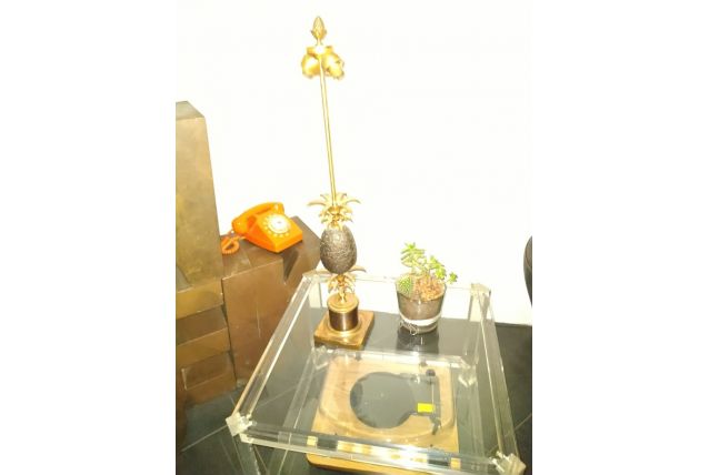 Lampe ananas bronze 