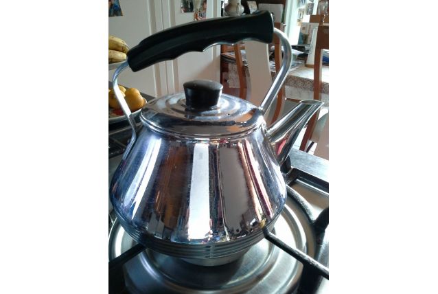 Bouilloire cuivre chromée