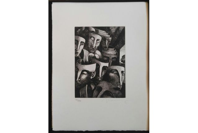 Gravure signée, numérotée, Giovanni Giannini pour Edgar Poe